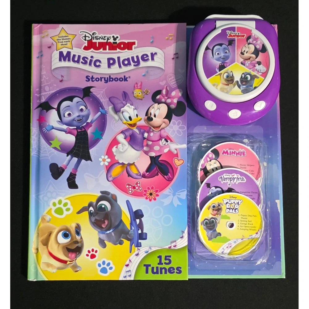 Disney Junior Music Player Storybook Minnie Vampirina Puppy Dog Pals 15 Tunes